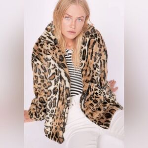 Free People Kate Leopard coat